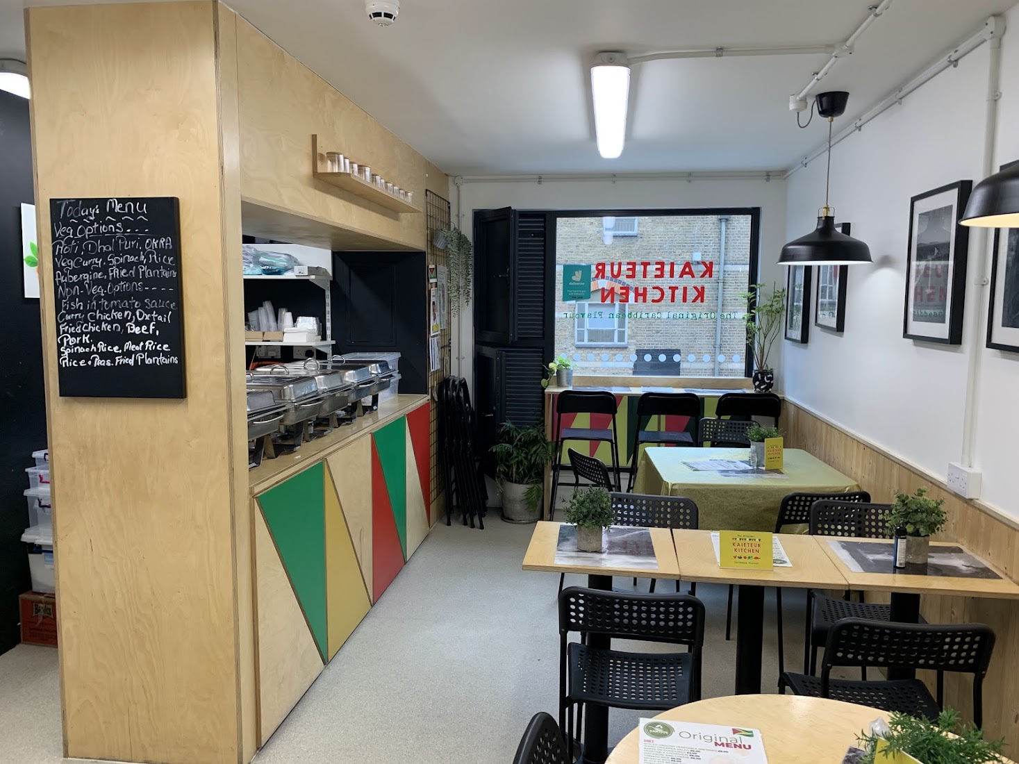 The cosy interior and counter at Kaieteur Kitchen